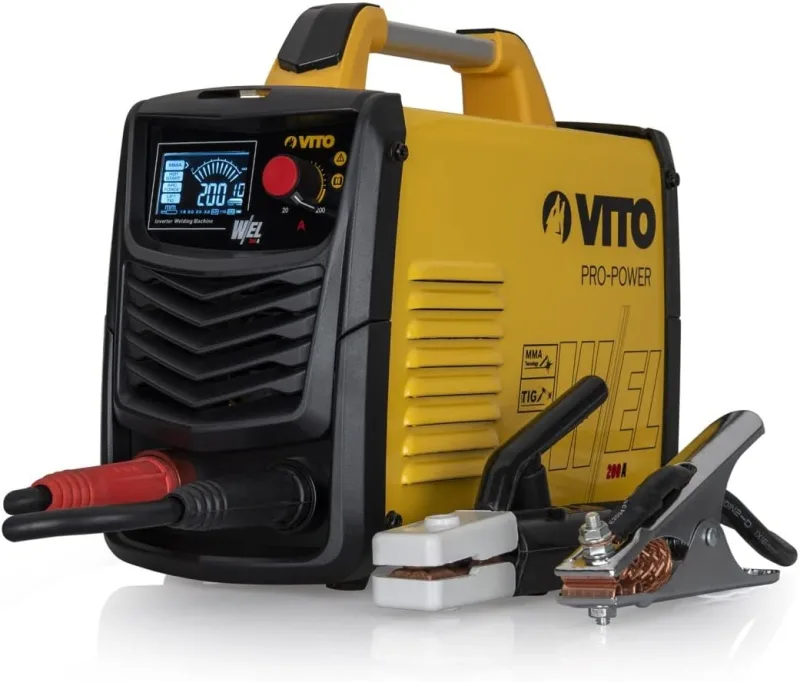 VITO IGBT 20-200 A MMA/TIG/WIG Combination Welding Machine with LCD Display - Aluminium Welding - Electrode - Inverter Welding Device - Inverter Electrodes - VII200B