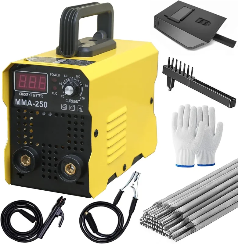 250 Amp Rod Welder with 50 Rods, Upgraded Mini Portable Welding Machine, IGBT Inverter Welding Machine with for Home Arc Welder Auto Repair