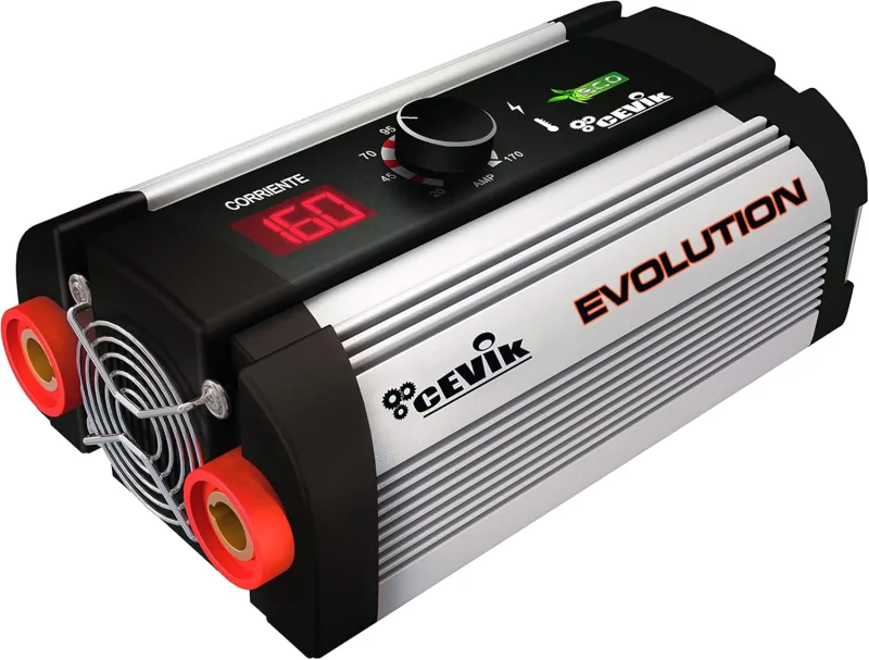 CEVIK PRO CE-EVOLUTION20X - Soldador Inverter MMA con Máscara de Soldadura y Portaelectrodo - 160A 40% 230V - Electrodos hasta 4mm - Display Digital - Máquina Soldar Profesional Portátil