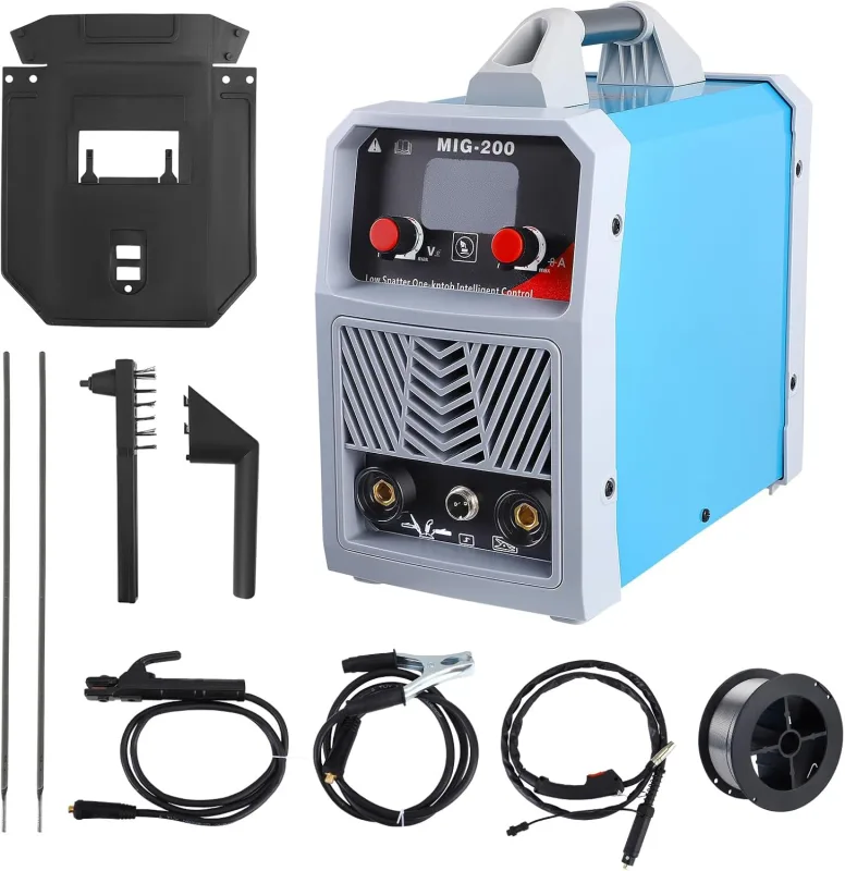 ARC/MIG/TIG Welding Machine, 3 in 1 Digital Welding Machine, Welding Gun, Ground Clamp, Mask, Brush, Welding Rods and Welding Wire