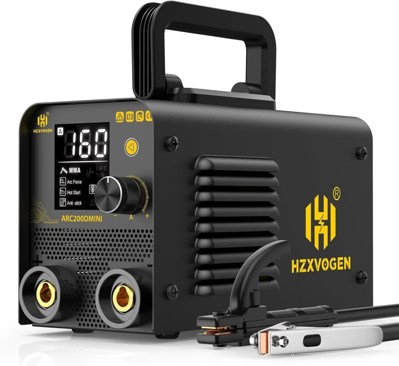 H HZXVOGEN 160A Rod Welder, 2 in 1 TIG/MMA Arc Welding Machine, Hot Start Non-Stick, LED Digital Display, DC Inverter (ARC200DMINI)