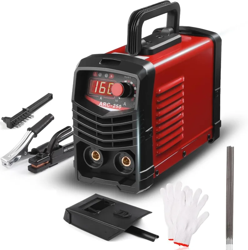 Mini inversor de 120 A, soldador de electrodos MMA/ARC, dispositivo de soldadura IGBT inverter, soldador manual con control sinérgico, arranque en caliente, fuerza de arco y función antiadherencia