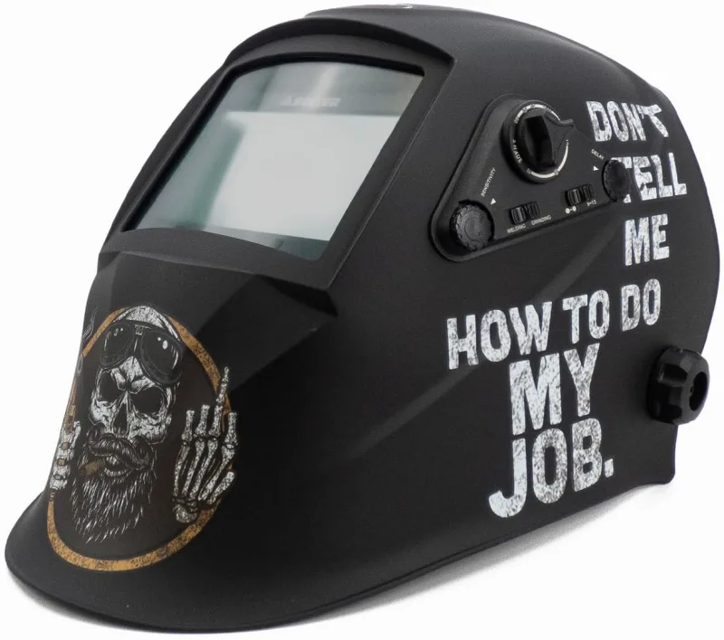 Solter HELLMET R-10 JOB Pantalla de Soldadura Automática, Tecnología True Color, DIN Ajustable 5-8/9-13, Área de Visión 100x60mm, 4 Sensores, Pila Solar Reemplazable, Certificación CE 1/1/1/1