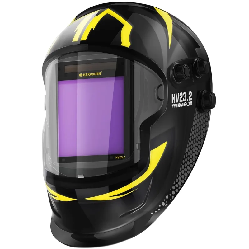 HXZVOGEN Casco de Soldadura, Máscara de Soldadura Automática Solar Color Verdadero Casco de Soldadura, Oscurecimiento Automático Incluido, Buena Visión, 4 ARC Sensor Wide Shade