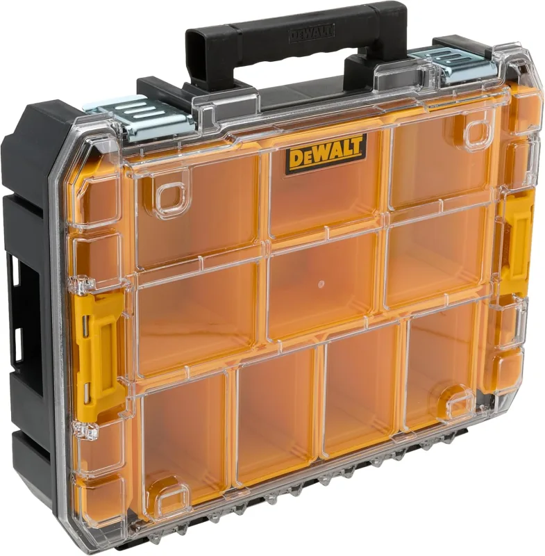 DEWALT DWST82968-1, TSTAK V Clear Lid Organizer, IP54, Volume 7.8L, For Small Parts and Accessories, Clear Polycarbonate Lid