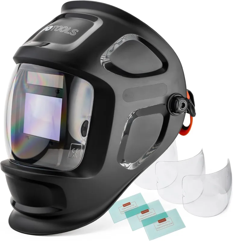 IPOTOOLS X800A - Automatic Welding Helmet with True Color Filter with Real Color Field of View, 4 Sensors, Optical Class 1/1/1/1, Field of View 100 × 59 mm