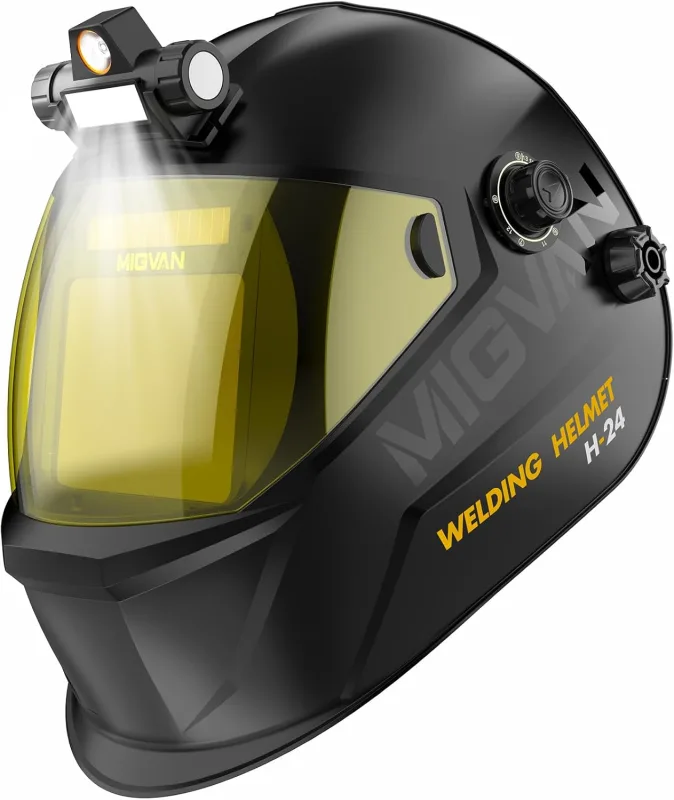 Automatic Welding Mask with LED Light Ultra-HD True-Color Welding Mask 100x82mm XL - Solar Welding Mask 0.1ms for MIG TIG MMA & Frosted DIN 4/5-9/9-13 H24