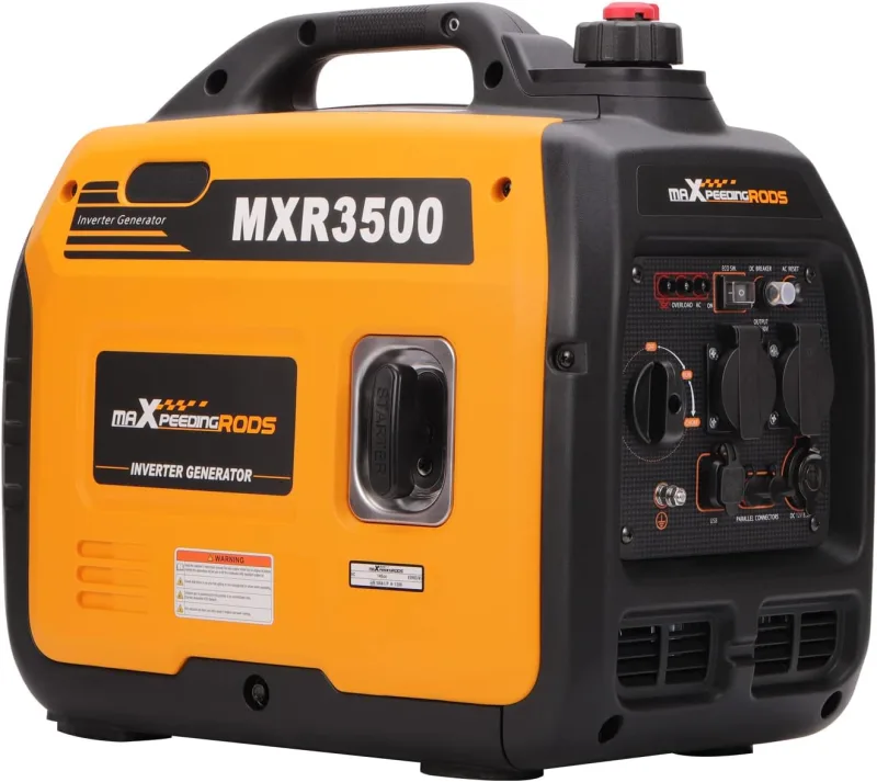 maXpeedingrods Petrol Electric Generator 3300W Portable Emergency Power Station, 230V AC with Inverter and 4L Tank, Quiet and Light AC/DC/USB Outputs for Camping Motorhome Blackout