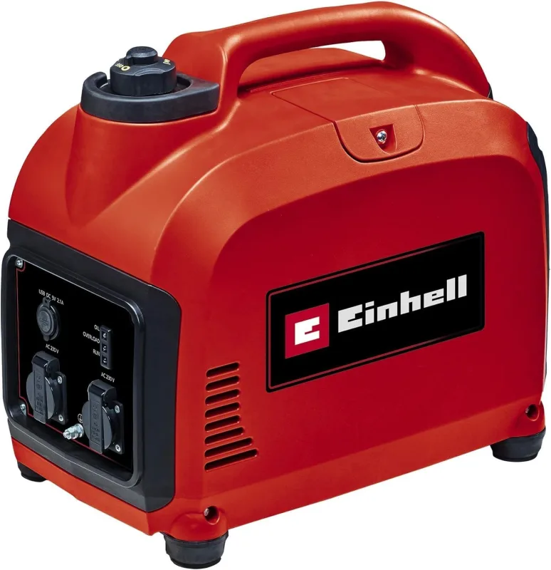 Einhell Electric generator (petrol) TC-IG 2000 (1,800 W continuous power, inverter technology, 4-stroke drive motor with low emissions, 2 sockets 230 V/50 Hz, 2 USB connections)