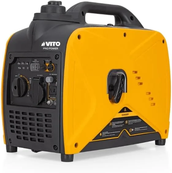 1250W Silent Inverter Generator 4T Portable and Ergonomic Outdoor Use - Stable Current Generator of 1.4kW with Easy Starting AC/DC Output of Parallel Connection