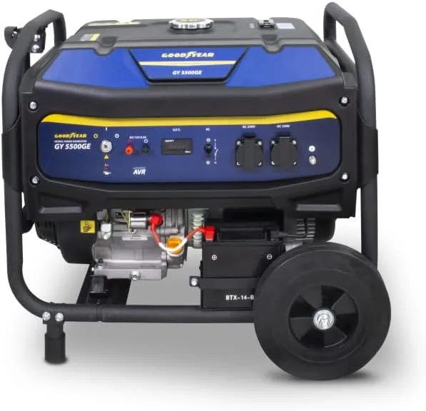 Goodyear - Portable 5500W gasoline electric generator, 230V single-phase current generator with AVR, manual and electric start, home and outdoor use