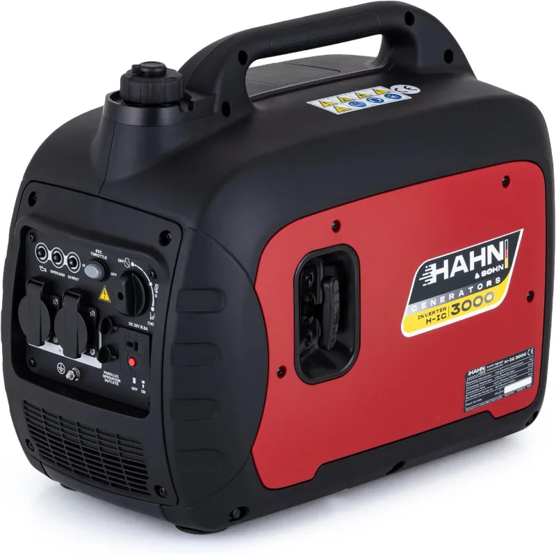 Hahn & Sohn Inverter H IG 3000 Electricity Generator Gasoline | Silent Power Generator with Inverter Technology