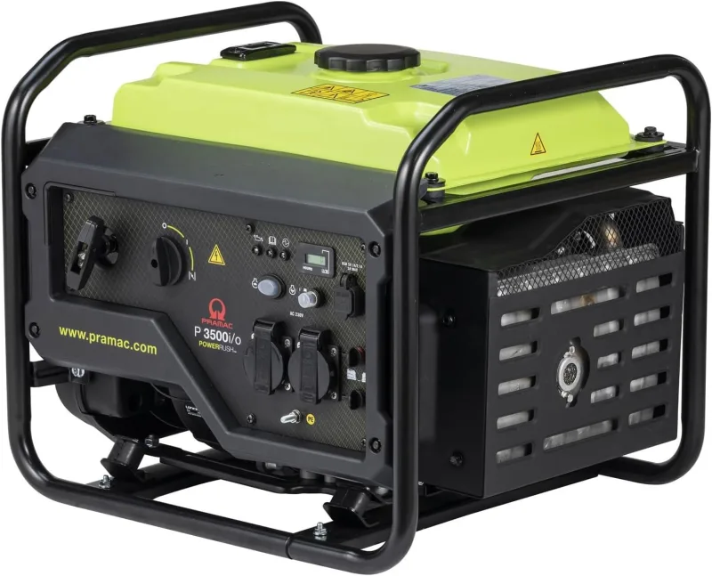 GAS GENERATOR. ENGINE PRAMAC OHV 230V VIEW P3500I/O INVERTER P