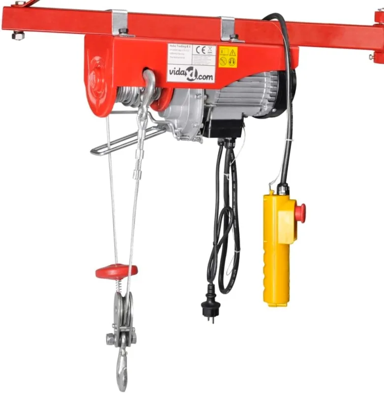 vidaXL Polipasto Eléctrico 1300 W 400/800 KG Cabrestante Grua Tirador Taller