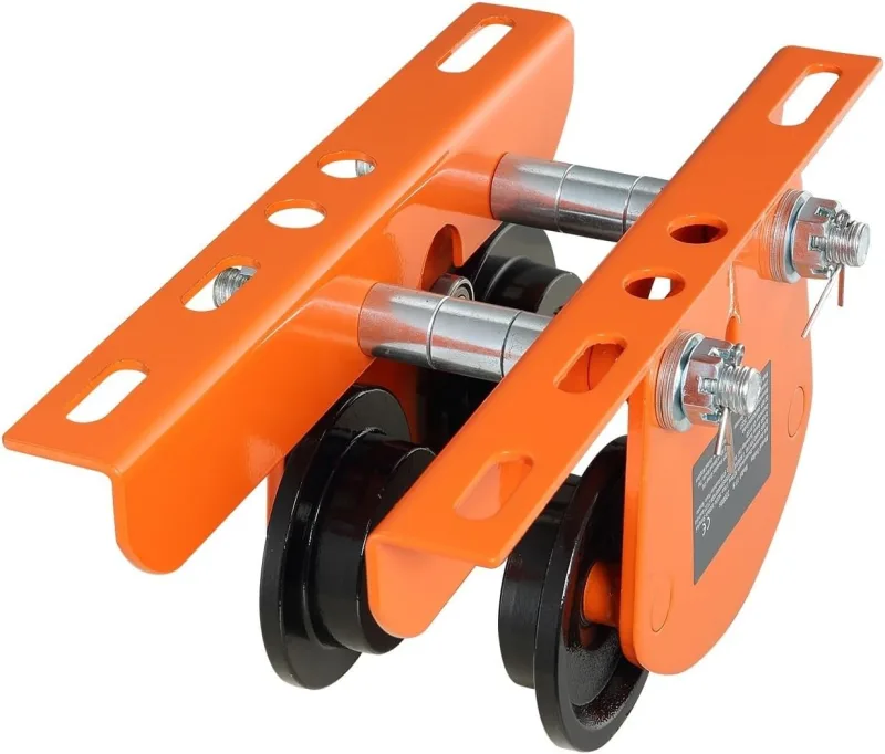 Polipasto Eléctrico Carro Manual con polipasto eléctrico, Capacidad de 2200 lbs/1T, Carro con viga de Empuje con Ruedas Dobles Cabrestante Elevador(1T)