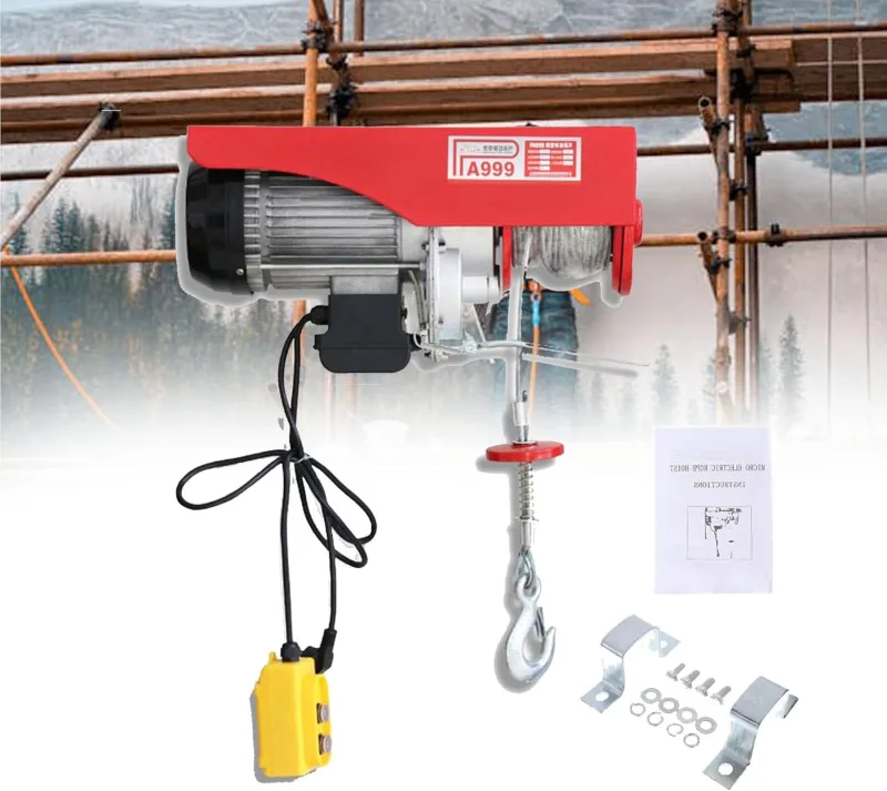 Nuevo elevador portátil, polipasto eléctrico con cabrestante, polipasto eléctrico de alta resistencia, con control remoto por cable y cabrestante eléctrico con eslingas simples/dobles, para elevació
