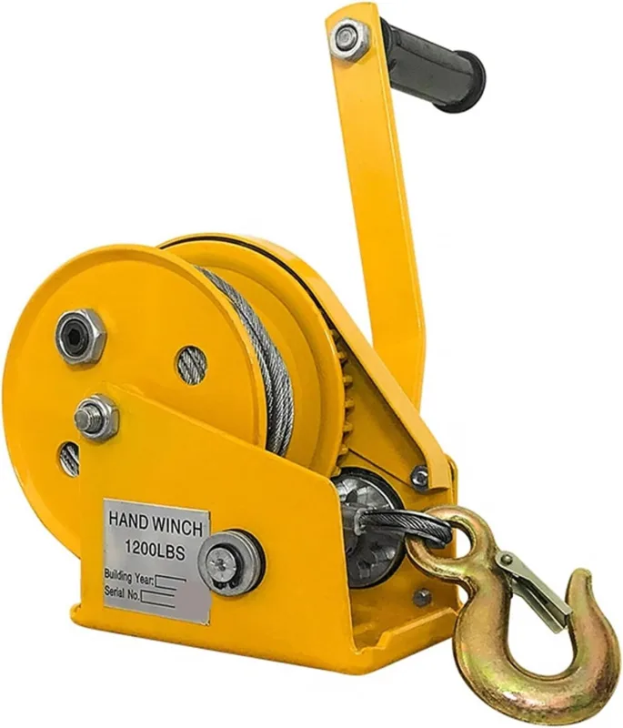 Polipasto Eléctrico Cabrestante de mano pequeño, manivela de cuerda resistente, cabrestante autoblocante, polipasto pequeño de 1200 libras, bloqueo bidireccional Montacargas eléctrico(10m rope)