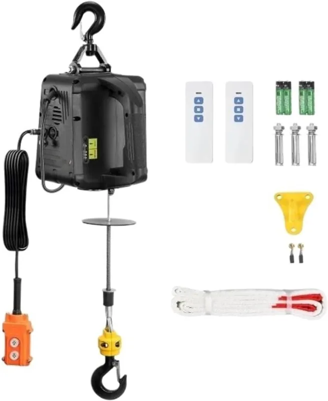 Polipasto Eléctrico Manual del Torno del alzamiento eléctrico 3 en 1 de 1100lbs/grúa portátil con Cable/inalámbrica de elevación del Poder de la Altura de los 22.9ft Montacargas eléctrico