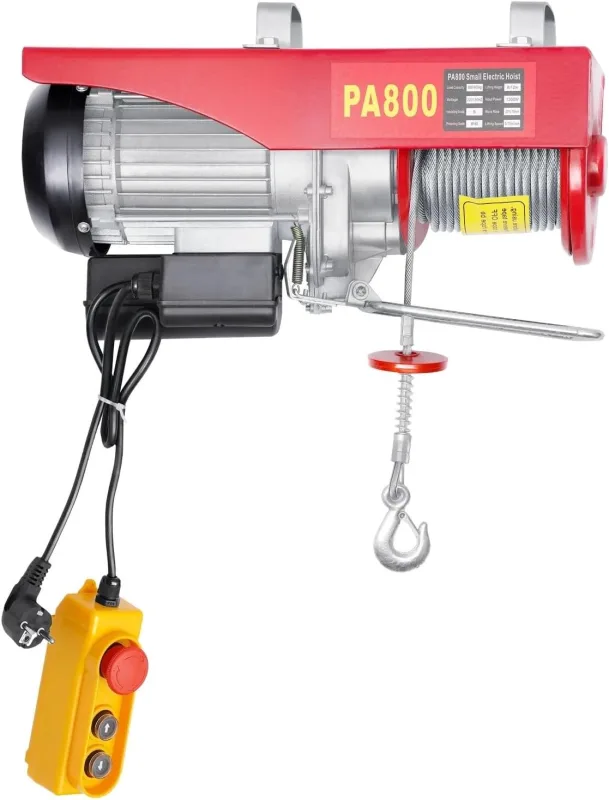 Polipasto Eléctrico Cabrestante eléctrico, polipasto de Cadena eléctrico de 800 Kg, cabrestante de Motor, polea eléctrica, grúa, polipasto de Cable de elevación Montacargas eléctrico