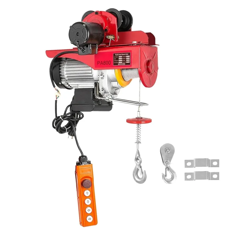 Polipasto Cabrestante Eléctrico Polipasto Grúa De Polipasto Eléctrico Con Cable De 1700/2200LBS Con Carro, Elevador Portátil, Elevador De Esfuerzo Con Cabrestante Aéreo(1700LBS)