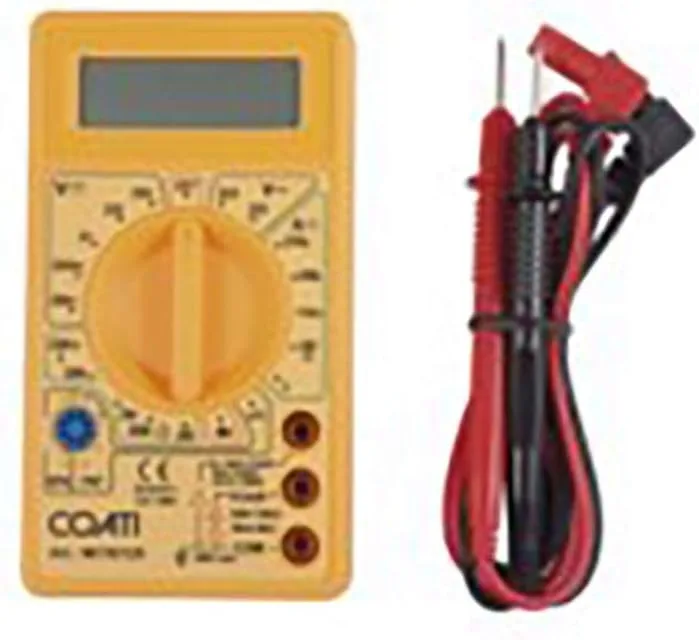 COATI - Multimetro Electrónico, Polimetro Profesional Electrónico, Tester Adecuado para Electricistas, Incluye Pantalla LCD, Juego de Punteras, Funda para Transporte y Pila 9V