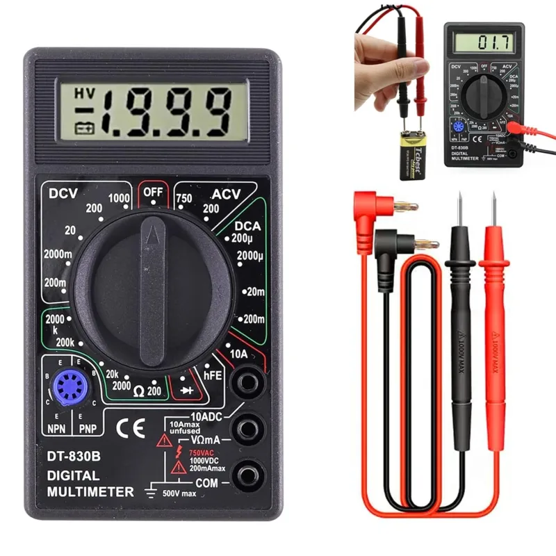 Multimetro Digital Profesional,Multímetro Digital,Voltímetro Digital,Tester Electricista,Polimetro Digital,Línea de prueba con multímetro,Medición de tensión AC/dc,Excluyendo baterías