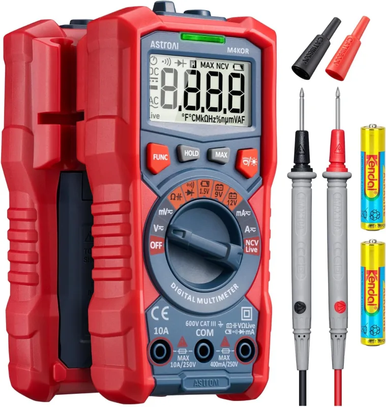 AstroAI Digital Multimeter, TRMS Multimeters Manual Counts and Automatic Telemetry (4000)