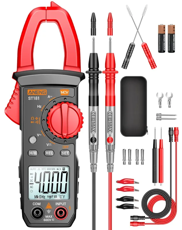 ANENG Multimeter ST181,4000 TRMS Beads,Auto Range Clamp Meter,Voltage,Current,Resistance,Capacitance,Continuity,Non-Contact Voltage Detection,Diodes