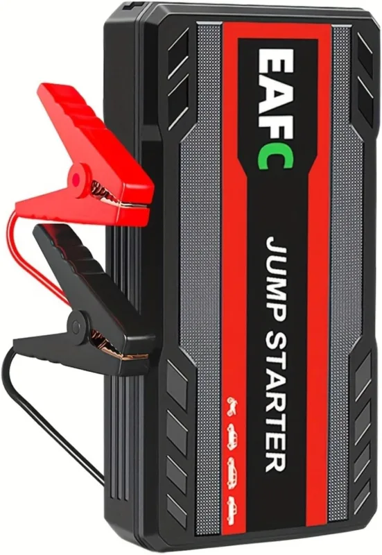 600 A Car Jump Starter 12 V with LED Light (SOS/Lighting/Strobe), Suitable for 3L Petrol (Black)