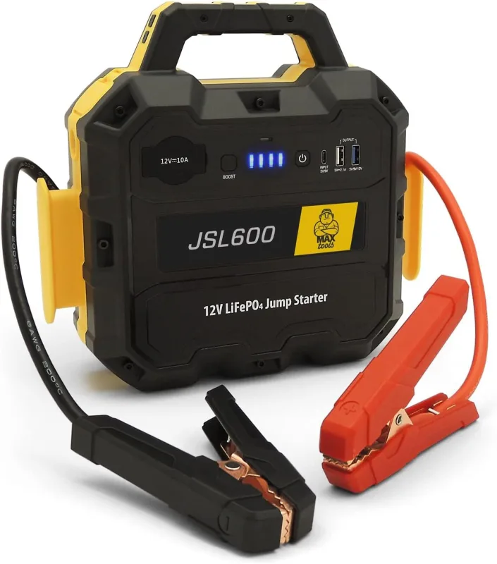 Maxtools, JSL600 Professional Emergency Jump Starter 12V 3600A for Cars, SUVs, SUVs, Motorhomes and Commercial Vehicles, Battery Pack and QC3.0 Fast Charger