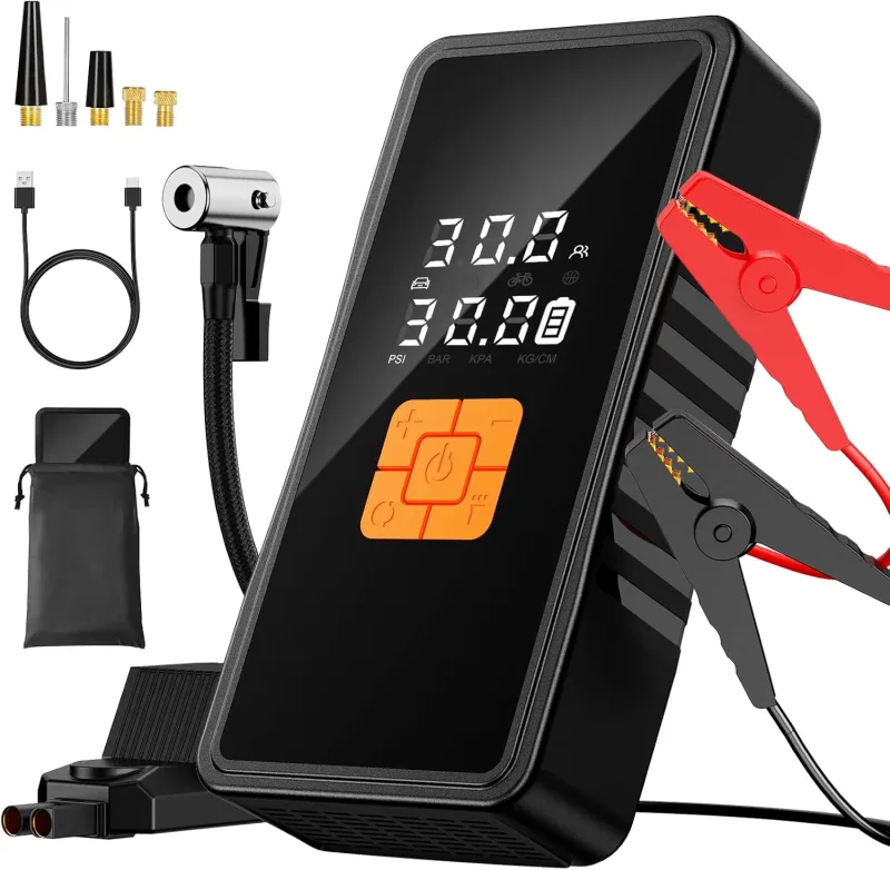 Preciva Car Battery Jump Starter 8000a, Jump Starter 12V, Emergency LED Flashlight, Quick Charge, Used in Cars, Motorcycles, Bicycles