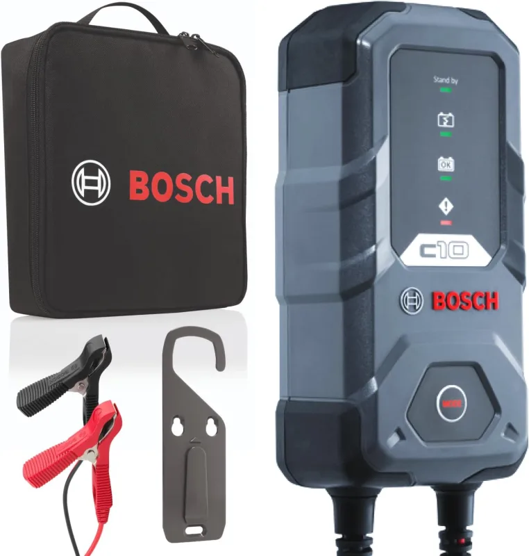 Bosch C10 3.5 Amp Car Battery Charger with Continuous Charging Function - for Lead-Acid, AGM, Gel, EFB and SLI Batteries, 12V