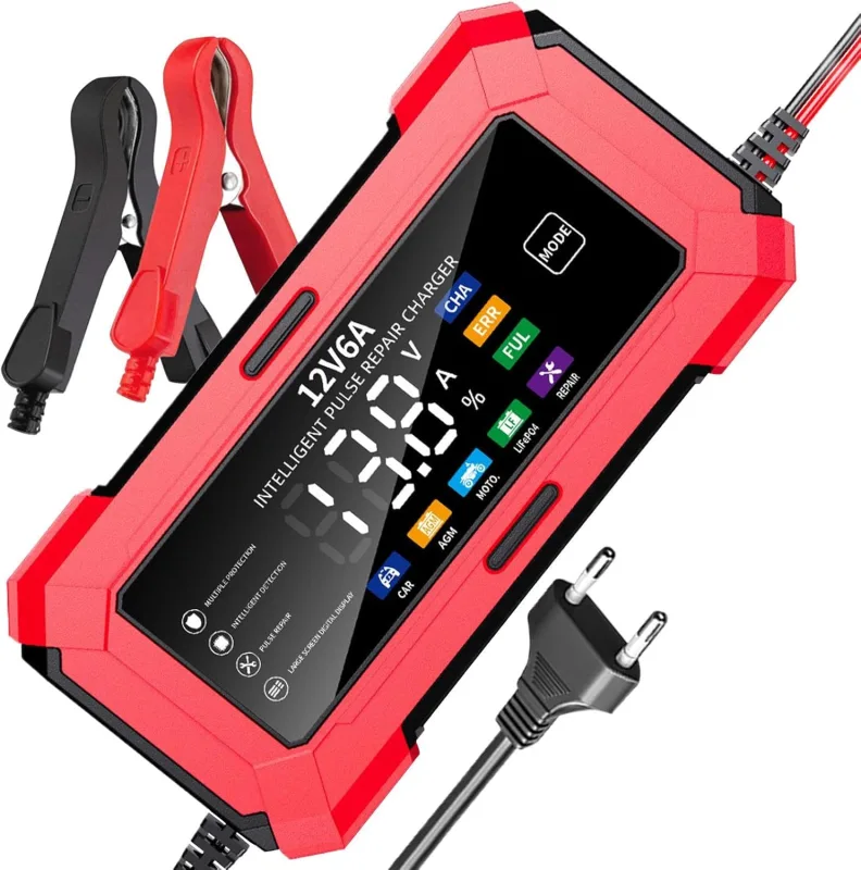 Battery Charger for Vehicles | Smart Car Battery Charger 12v | Automatic Maintainer with Shut-off for Vehicles Truck Motorhome Travel Road Maintenance