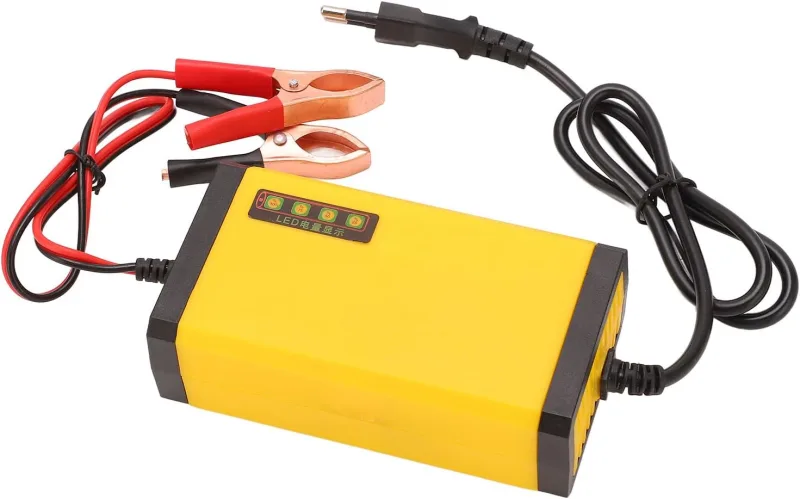 12V Car Battery Charger, Car Battery Maintainer – Multifunctional Smart Charger with Digital LCD Display, European Plug 220V