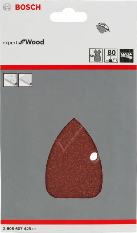 Set de 5 lijas multi b&d mouse grano 80 bosch