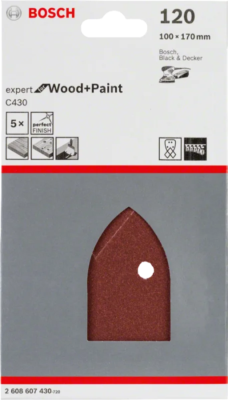 Set de 5 lijas multi b&d mouse grano 120 bosch