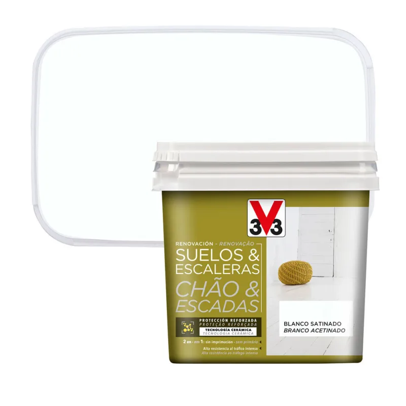 Pintura para suelos y escaleras blanco 750 ml