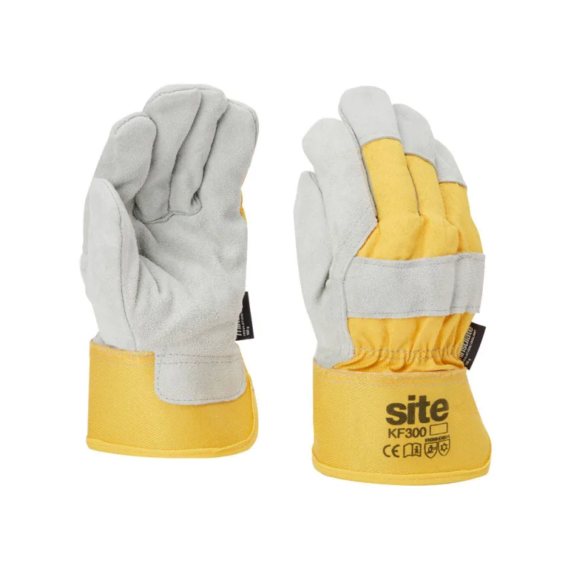 Guantes cuero con forro térmico site talla l