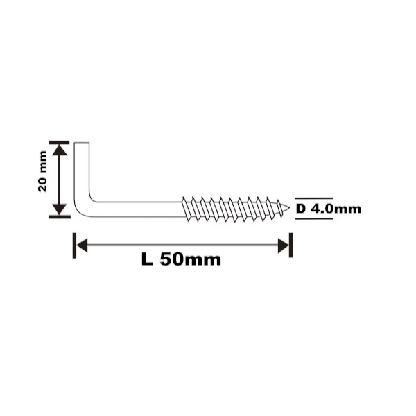 Alcayata blanca 50x20 6 uds