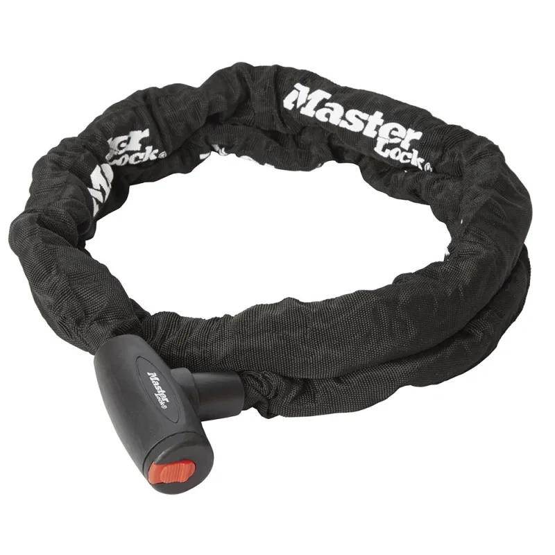 Cadena antirrobo forrada con cerradura integrada 10mm x 2m masterlock