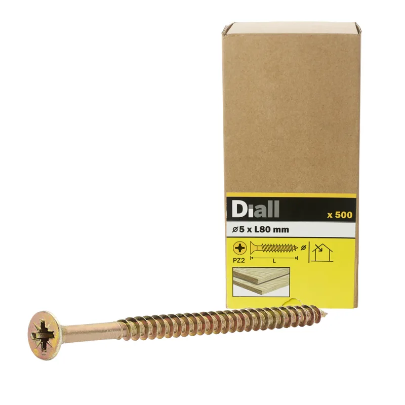 500 tornillos para madera abi pz 5x80 mm diall