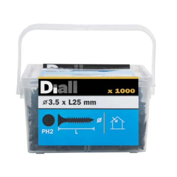 Tornillo para yeso ph2 3,5x25 mm diall 1000 uds