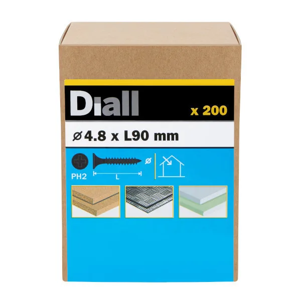 Tornillo para yeso ph2 4,8x90 mm diall 200 uds