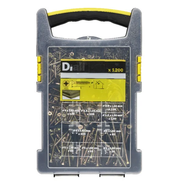 Juego de tornillos para madera diall 1200 uds