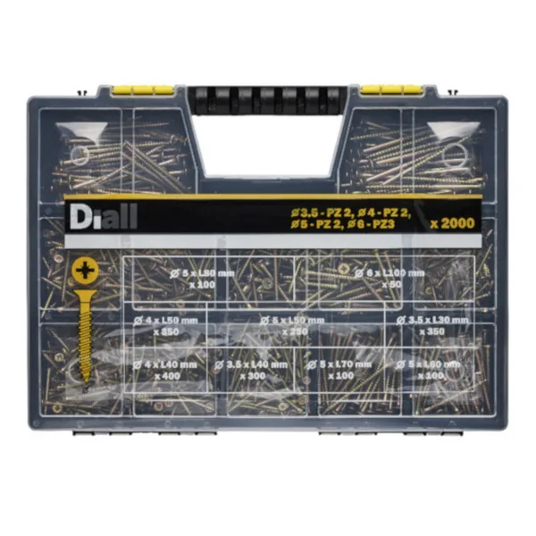 Juego de tornillos para madera diall 2000 uds