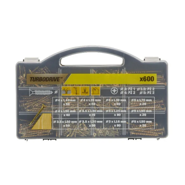 Pack tornillos pz para madera diall 600 uds