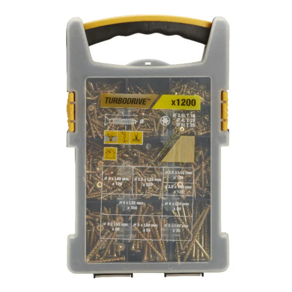 Juego de tornillos tx para madera diall 1200 uds