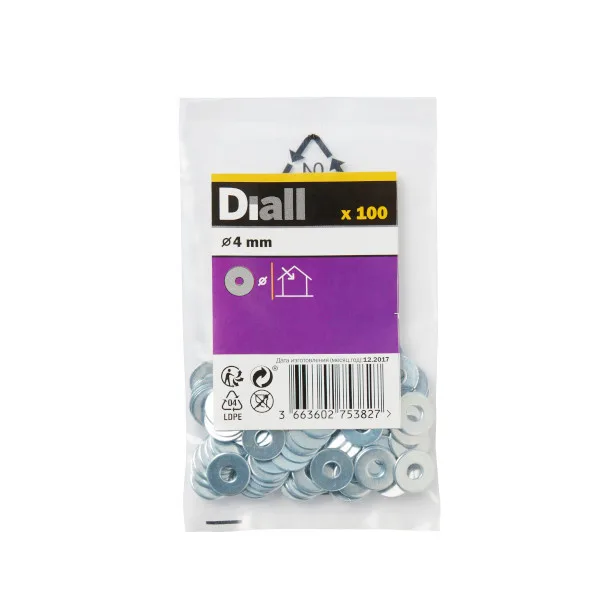 Arandela ancha m4 diall 100 uds