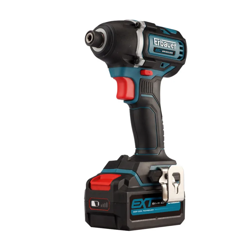 Atornillador de impacto 18 v brushless batería 4 ah erbauer