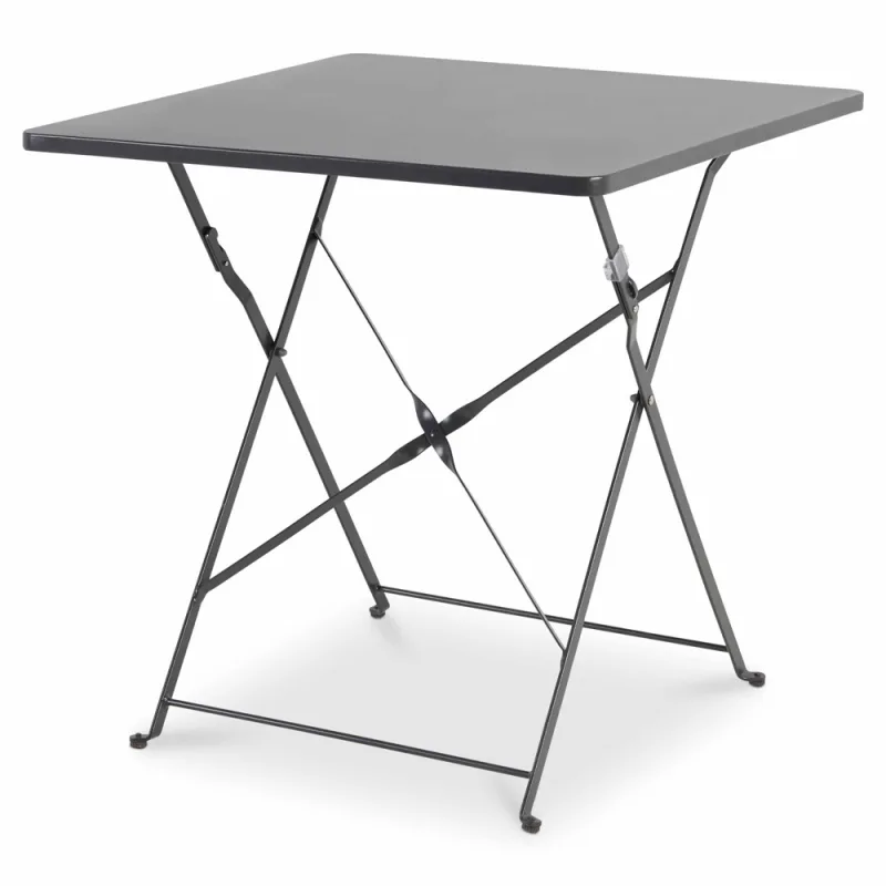 Mesa de jardín plegable gris saba 70x70x70 cm  goodhome